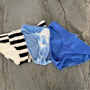 Aerie Black, Blue, and Tie-Dye Bikini Bottoms